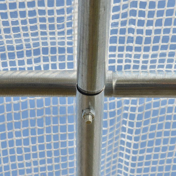 Outsunny 10' X 6.6' X 6.6' Walk-in Tunnel Greenhouse Pe Cover, Zipper Doors Roll-up Side Cover& Mesh Windows, White