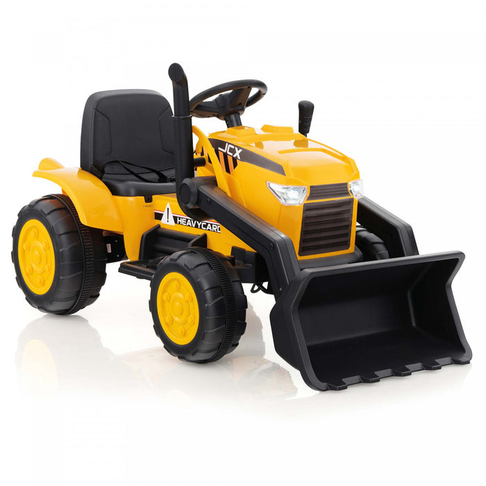 Costway 12v Kids Ride On Excavator Digger Electric Bulldozer Tractor Rc With Light & Music