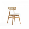 Colbert Industry Chic Cane Back Wood Upholstered Dining Chair in Natural - Set of 4 | Chaise de salle a manger Colbert Industry Chic avec dossier en cannage et assise rembourree en bois naturel - Lot de 4