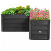Outsunny L-shaped Galvanized Steel Raised Garden Bed, Dark Grey