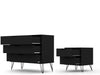 Rockefeller Mid-Century Modern 2-Piece Dresser Set in Black | Ensemble de commode 2 pieces Rockefeller style milieu du siecle en noir
