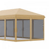 Outsunny 10'x20' Pop Up Canopy Tent With 6 Removable Mesh Sidewalls Beige|Outsunny Auvent 10'x20' Avec 6 Filets En Maille Sur Parois Laterales, Beige