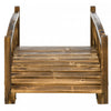 Outsunny 4ft Wooden Garden Bridge With Guardrails, Arc Footbridge, Stained|Outsunny Pont De Jardin En Bois De 4ft Passerelle En Forme D'arc