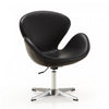 Raspberry Modern Upholstered Swivel Lounge Chair in Black - Set of 2 Accent Chair | Fauteuil lounge pivotant moderne Raspberry en tissu noir - Lot de 2