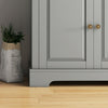 HOMCOM Sideboard Buffet Cabinet, Kitchen Cabinet with 2 Drawers, Grey