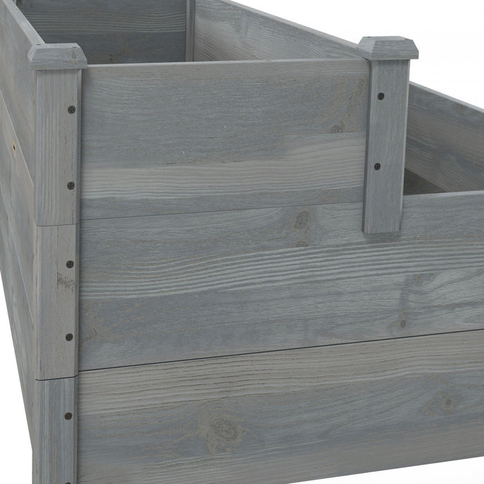 Outsunny 3-tier Raised Garden Bed Wooden Planter Kit For Yard & Patio