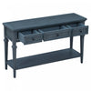 Sabina Solid Wood Console Table With 3 Drawers And Shelf - Navy | Table Console Sabina En Bois Massif Avec 3 Tiroirs Et Etagere - Bleu Marine