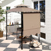 Outsunny 8' X 5' Grill Gazebo, Double Tiered Barbecue Gazebo, Khaki