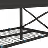 Outsunny Galvanized Raised Garden Bed with Legs and Storage Shelf, Black