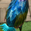 Outsunny Peacock Garden Statue Steel Lawn Ornament Multi-coloured