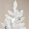 Homcom 7 Foot Artificial Christmas Tree With Metal Base Pink And White|Homcom Sapin De Noel Artificiel En Forme De Crayon 616 Branches
