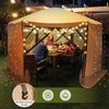 Costway 11.5 X 11.5 Ft Pop-up Gazebo Tent With Mesh Netting Walls 2 Removable Privacy Wind Cloths