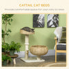 Pawhut 28" Cat Tree With Scratching Post, Cat Tower For Indoor Cats With Double Beds, Beige|Pawhut Arbre A Chat De 28" Avec Griffoir En Sisal Pour Chatons D'interieur, Arbre A Chat Moderne Ave
