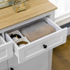 HOMCOM Sideboard Kitchen Storage Cabinet with Drawer Adjustable Shelf White