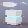 HOMCOM Modern Nightstand with Charging Station and LED Light for Bedroom