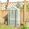 Outsunny Mini Greenhouse with Screen Roof, Portable Small Greenhouse, White