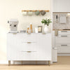 HOMCOM Sideboard Buffet Cabine w/ 3 Drawers and Adjustable Shelves, White