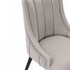 Eda Modern Wood Upholstered Dining Chair in Light Gray - Set of 2 | Chaise de salle a manger moderne en bois Eda avec revetement en tissu gris clair - Lot de 2
