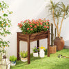 Outsunny 34"x18"x30" Elevated Planter Box, Wooden Patio Raised Garden Bed