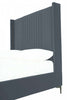 Promenade Mid-Century Modern Upholstered Velvet Full Bed in Gray | Lit complet Promenade style milieu du siecle moderne en velours gris capitonne
