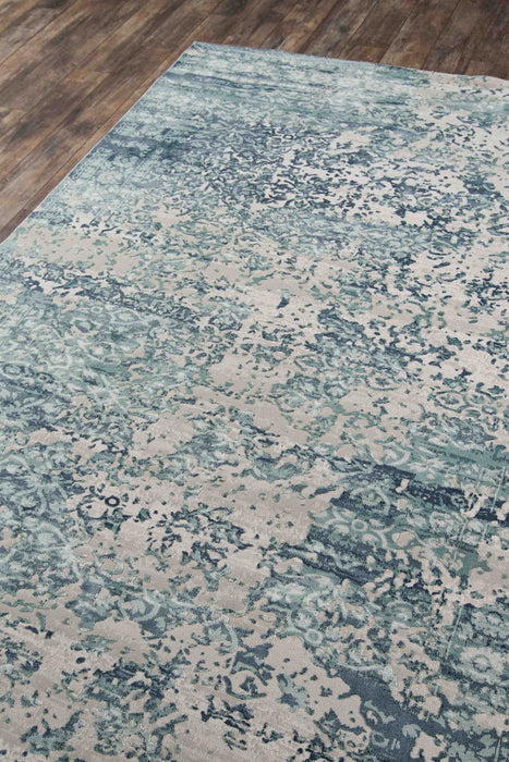Delphine Traditional 9'3\" x 12'6\" Area Rug in Blue Indoor Area Rug
