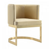 Aura Modern Velvet Metal Dining Chair in Sand - Set of 2 | Chaise de salle a manger moderne en velours et metal Aura couleur sable - Lot de 2