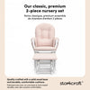 Storkcraft Hoop Glider and Ottoman - White/Pink Chair