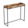 40” Modern Console Table With Sunkey Tray - Brown Reclaimed Wood With Black Metal | Console moderne de 40 po avec plateau encastré - bois recyclé brun avec métal noir
