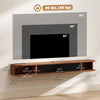 HOMCOM 55" Floating TV Stand, Wall Mounted Media Console, Walnut
