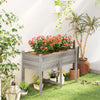 Outsunny Wooden Raised Garden Bed Elevated Planter Box For Flower, Grey