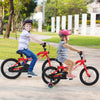 Costway 16" Led Lighted Kids Bike With Adjustable Seat Coaster Brake Training Wheels Red