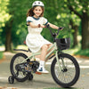 Costway 18" Kid's Bike With Training Wheels Adjustable Handlebar & Seat Handbrake Green