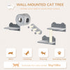 Pawhut 4 Pcs Cat Wall Shelves, Pet Wall-mounted Climbing Shelf Set, Kitten Activity Centre With Cond|Pawhut Etageres Murales Pour Chats 4pcs, Ensemble D'etageres D'escalade Murales Pour Animaux De Comp