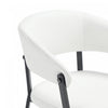 Belle Modern Metal Upholstered Dining Chair in White - Set of 4 | Chaise de salle a manger moderne en metal et tissu Belle, blanche - Lot de 4