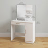 HOMCOM Vanity Table, Makeup Table with Mirror and Storage Shelves, White