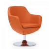 Caisson Modern Upholstered Swivel Lounge Chair in Orange - Set of 2 | Fauteuil lounge pivotant moderne Caisson en tissu orange - Lot de 2