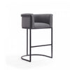 Cosmopolitan Mid-Century Modern Metal Upholstered Barstool in Gray - Set of 3 Bar Stool | Tabouret de bar cosmopolite mi-siecle moderne en metal et tissu gris - Lot de 3