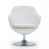 Caisson Modern Upholstered Swivel Lounge Chair in White - Set of 2 | Fauteuil lounge pivotant moderne Caisson en tissu blanc - Lot de 2
