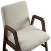 Stella Modern Wood Velvet Armchair in Champagne | Fauteuil moderne en bois et velours Stella, coloris champagne