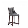 Fifth Avenue Traditional Wood Upholstered Counter Stool in Graphite - Set of 2 | Tabouret de comptoir traditionnel en bois Fifth Avenue avec assise rembourree, graphite - Lot de 2