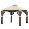 Outsunny 10' X 10' Pop Up Canopy Foldable Party Tent With Nettings, Beige|Outsunny 10' X 10' Tente De Fete Pliable Avec Filets, Beige