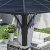 Outsunny 10' X 10' Hardtop Polycarbonate Gazebo With Netting And Curtains