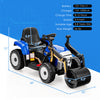 Costway Kids Ride On Road Roller 12v Electric Tractor Remote W/ Music & Led Light Blue