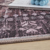 Aqua Brown Flames Washable Non-slip Low Pile Area Rug 5'x7' | Aqua Flammes Brunes Tapis Lavable Et Antiderapant A Poils Ras 5'x7'