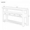 Ava 62.2'' Large Entryway Table with Drawers and Open Shelves,White Sofa Table  | Table d'entree Ava 62,2'' avec tiroirs et etageres ouvertes, blanche