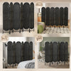 HOMCOM 6 Panel Room Divider, Bohemian Folding Privacy Screen, Black