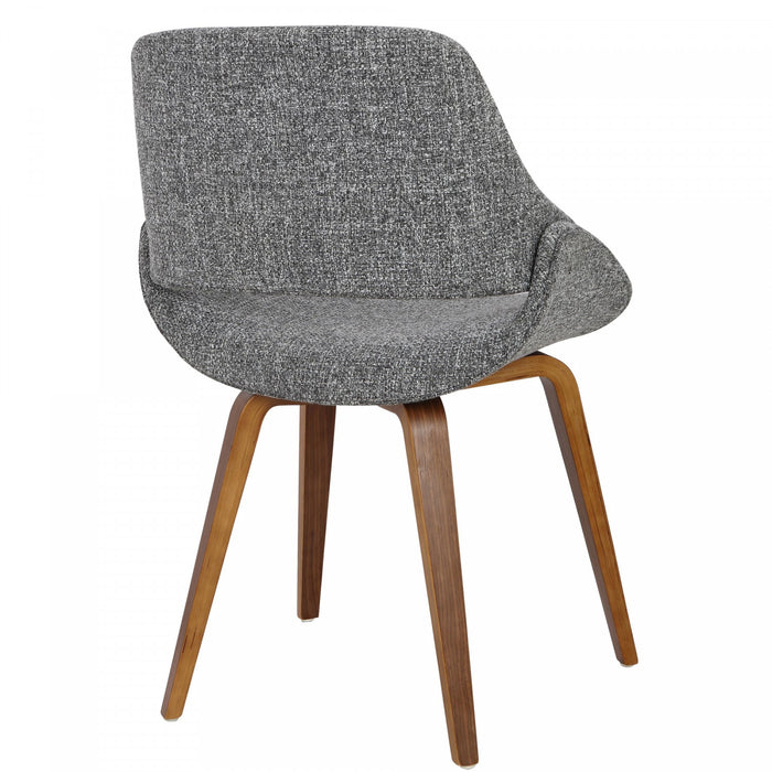 LumiSource Fabrico Grey Fabric Mid-Century Modern Dining Accent Chair - Set of 2