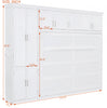 Eileen Space-saving Murphy Wall Bed With Cabinets, Queen Size - White | Lit Mural Escamotable Eileen Avec Rangements, Taille Queen - Blanc