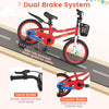 Costway 16" Kid's Bike With Removable Training Wheels & Basket For 4-7 Years Old Red