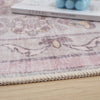 Aqua Pink Washable Non-slip Low Pile Area Rug 5'x7' | Tapis Rose Lavable Et Antiderapant A Poils Ras 5'x7'